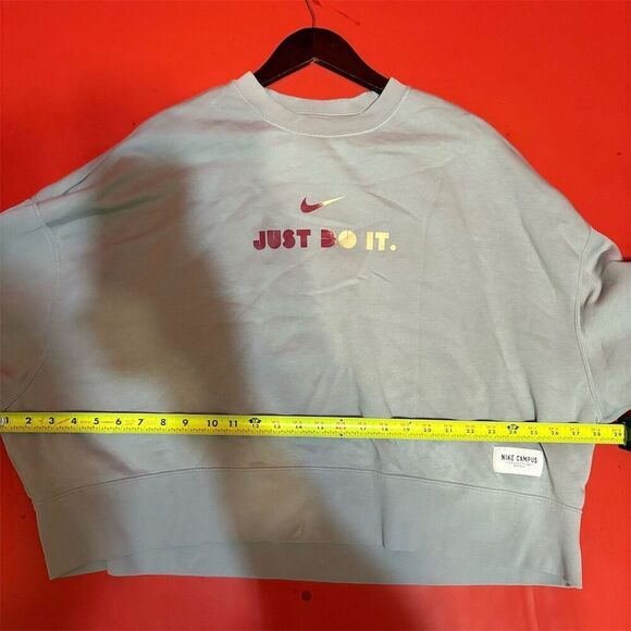 Nike Women's Crewneck Sweatshirt Gray L "Just Do It" Print - Picture 9 of 12